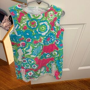 Lily Pulitzer  Colorful Sleeveless Dress with Lace Trim